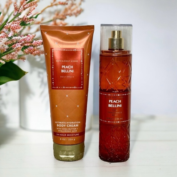 Bath and Body Works Peach Bellini Lotion Set Nwt - Picture 1 of 5